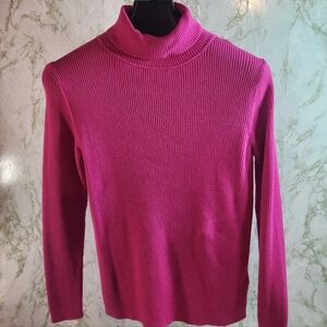 Amazon Essentials Pink Ribbed Turtleneck Sweater